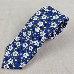 NWOT Witzroys Floral Blue Slim Skinny Tie 2.5" Wide 100% Cotton